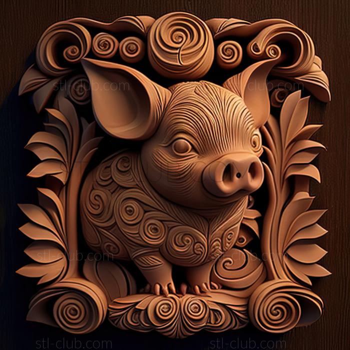 Anime st Piglet Pua from Moana